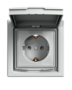 Розетка (2К+З) 16A с крышкой и шторками сталь  EPH3100362