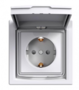 Розетка (2К+З) 16A с крышкой и шторками белая  EPH3100321