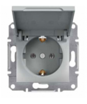 Механізм розетки (2К+З) 16A з кришкою алюміній EPH3100161