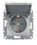 Механизм розетки (2К+З) 16A с крышкой алюминий EPH3100161