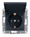 Механізм розетки (2К+З) 16A з кришкою антрацит EPH3100171