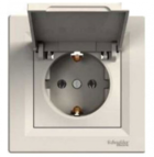 Розетка (2К+З) 16A з кришкою слонова кістка EPH3100123