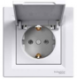 Розетка (2К+З) 16A с крышкой белая EPH3100121