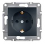 Механизм розетки (2К+З) 16A со шторками антрацит EPH2900271