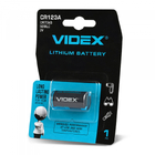 Батарейка літієва Videx CR123A 1шт BLISTER CARD
