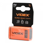 Батарейка сольова Videx 6F22/9V (Крона) 1шт SHRINK CARD