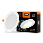LED світильник з регулюванням кольору, вбудований Круглий VIDEX 12W 3000-6200K 220V С3