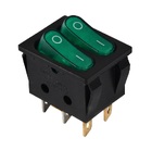 KCD2-5-2101N G+R/B 220V Перемикач 2 клав, зелений з підсвічуванням TNSy
