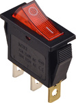 KCD3-101N R/B Перемикач 1 клав. з підсвічуванням 12 V AC/DC червоний