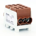 Клема розподільча MTB 2х35/4х25 з подвійною фіксацією, коричневий TAKEL