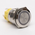 Кнопка металева КНМ-UL-19-FJ-E 9-24V 1NO1NC плоска 5A, червоний TAKEL