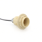 Патрон пластиковий Е14 з гайкою та кабелем, білий TAKEL