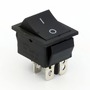 Перемикач клавішний КП-2 ст 220В, чорний LEE