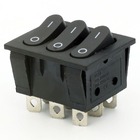 Перемикач клавішний КП-55 220В, чор/чор/чор TAKEL