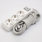 Подовжувач з кнопкою на 3 розетки з з/к 5 метри