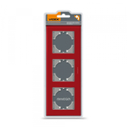 Рамка червоне скло на 3 місця горизонтальна VIDEX BINERA