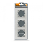 Рамка срібний алюміній на 3 місця вертикальна VIDEX BINERA