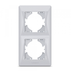 Рамка срібний шовк на 2 місця вертикальна VIDEX BINERA