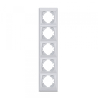 Рамка срібний шовк на 5 місць вертикальна VIDEX BINERA