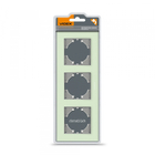 Рамка зелене скло на 3 місця горизонтальна VIDEX BINERA