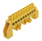 Шина універсальна  ізольована «N/PE» на DIN-рейку ШЛУ6х9-10 жовта TNSy