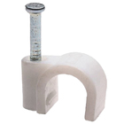 Скоба (кліпса) кабельна кругла R-3 біла (100 шт) TAKEL