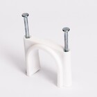 Скоба (кліпса) кабельна кругла R-35 біла (100шт) TAKEL