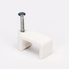 Скоба (кліпса) кабельна плоска F-19 біла (100шт)