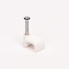 Скоба (кліпса) кабельна плоска F-6 біла (100шт)