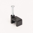 Скоба (кліпса) кабельна плоска F-6 чорна (100шт)