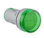 Світлосигнальна арматура з індикатором напруги (АС) та частоти серії U-ADM-VHz ᴓ22мм, кругла, зелена