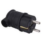 Вилка каучукова кутова AKEF 2Р+РЕ 16А IP44 чорна