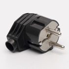 Вилка кутова з з/к 222 16A, чорний TAKEL