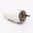 Вилка пряма з з/к 201M 16A, білий TAKEL