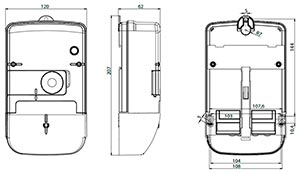 Габариты счетчика NIK 2104 AP2T.1802.C.11